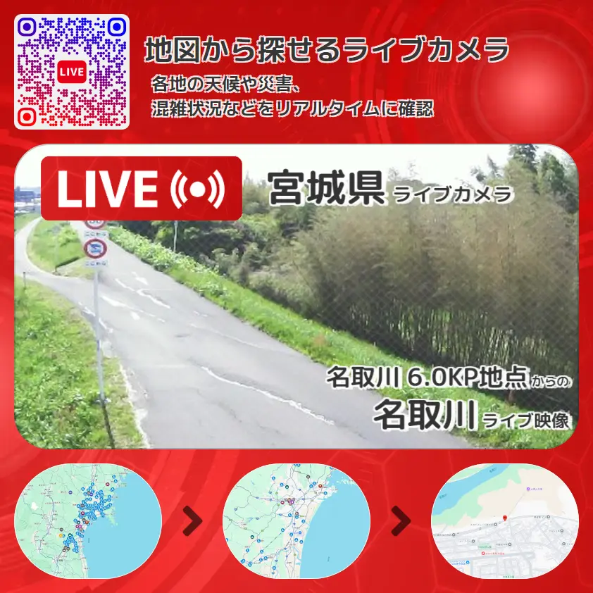 宮城県 「名取川」ライブ映像(名取川 6.0KP地点 設置カメラ) ライブカメラ 監視カメラ