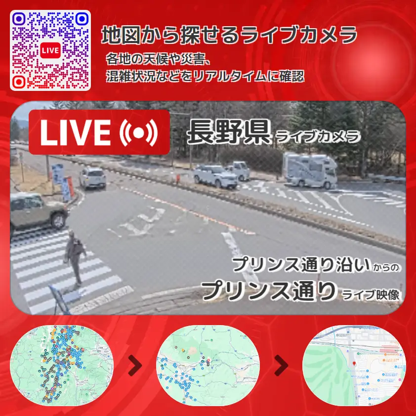 長野県 「プリンス通り」ライブ映像(プリンス通り沿い 設置カメラ) ライブカメラ 監視カメラ