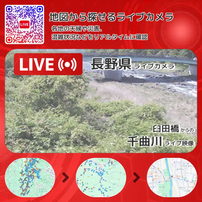 長野県 「千曲川」ライブ映像(臼田橋 設置カメラ) ライブカメラ 監視カメラ