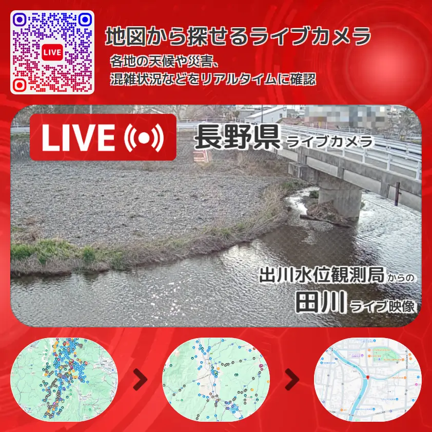長野県 「田川」ライブ映像(出川水位観測局 設置カメラ) ライブカメラ 監視カメラ