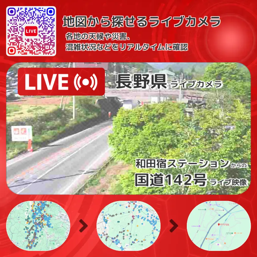 長野県 「国道142号」ライブ映像(和田宿ステーション 設置カメラ) ライブカメラ 監視カメラ