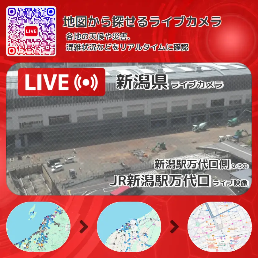 新潟県 「JR新潟駅万代口」ライブ映像(新潟駅万代口側 設置カメラ) ライブカメラ 監視カメラ