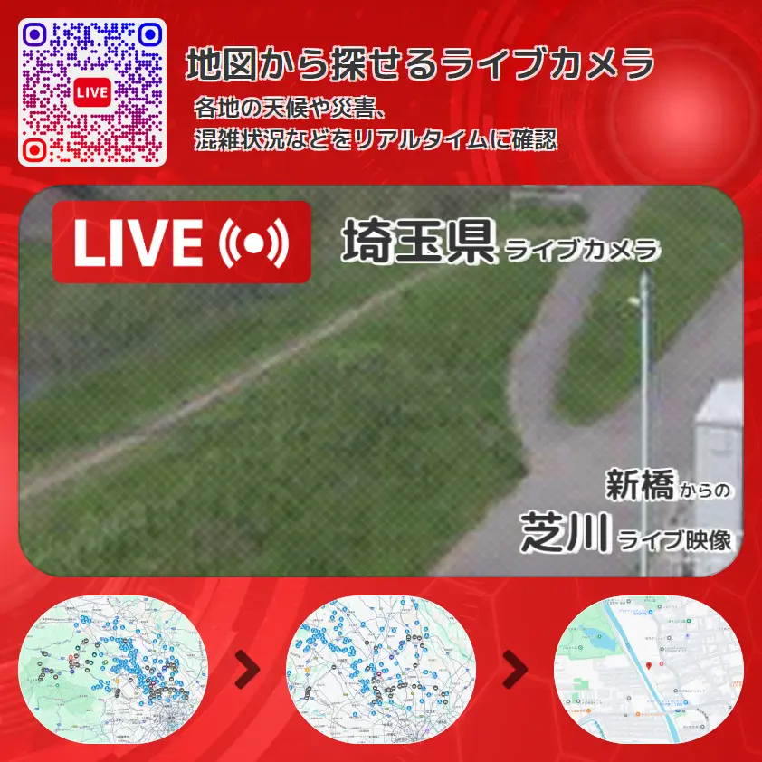 埼玉県 「芝川」ライブ映像(新橋 設置カメラ) ライブカメラ 監視カメラ
