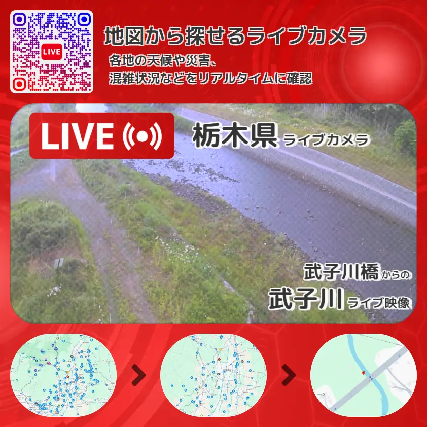 栃木県 「武子川」ライブ映像(武子川橋 設置カメラ) ライブカメラ 監視カメラ