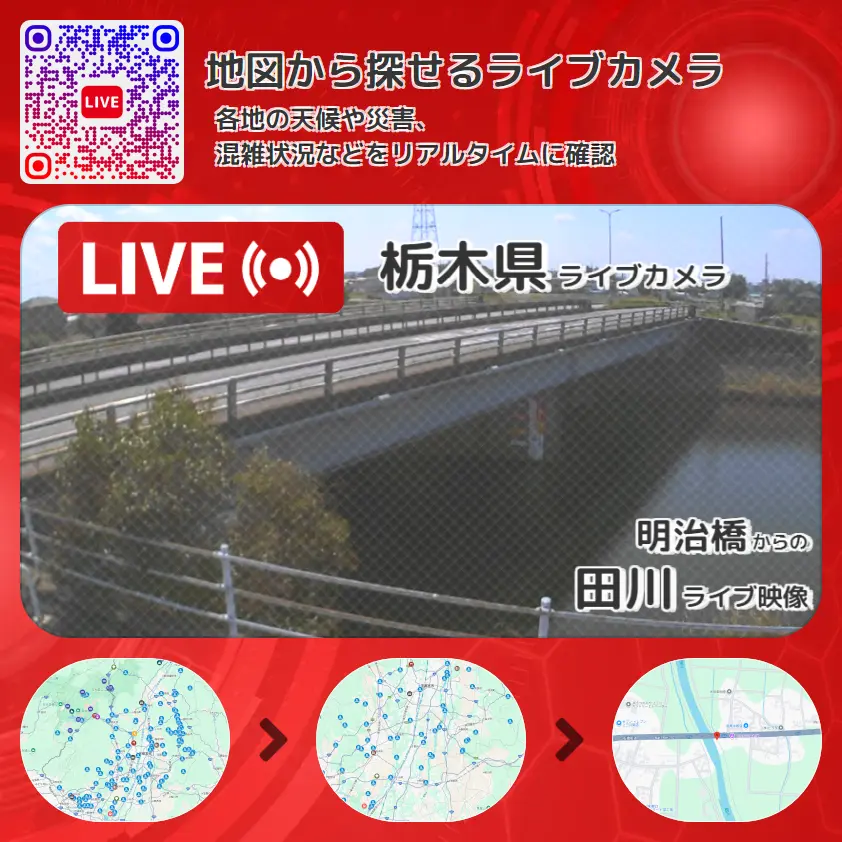 栃木県 「田川」ライブ映像(明治橋 設置カメラ) ライブカメラ 監視カメラ