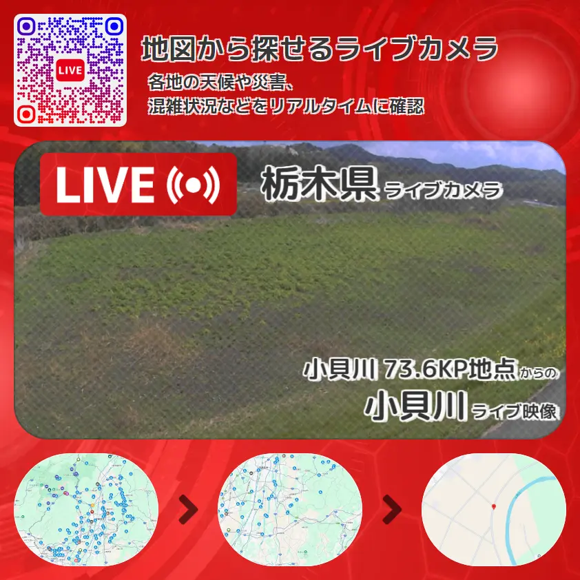 栃木県 「小貝川」ライブ映像(小貝川 73.6KP地点 設置カメラ) ライブカメラ 監視カメラ