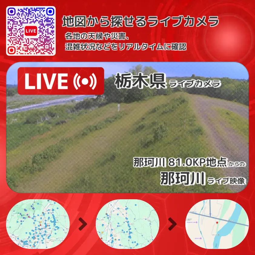 栃木県 「那珂川」ライブ映像(那珂川 81.0KP地点 設置カメラ) ライブカメラ 監視カメラ