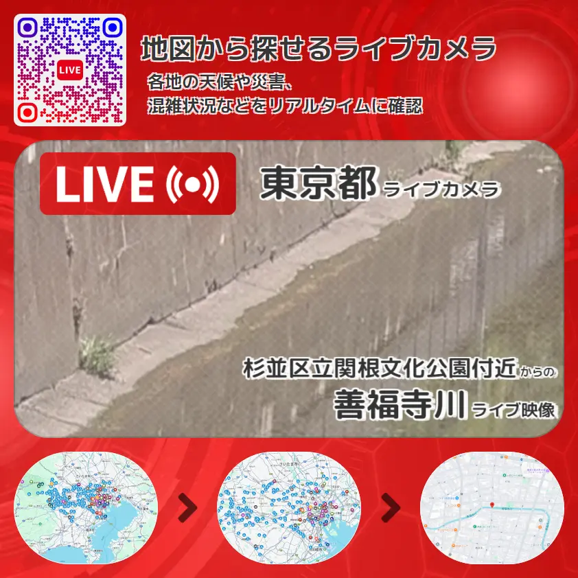 東京都 「善福寺川」ライブ映像(杉並区立関根文化公園付近 設置カメラ) ライブカメラ 監視カメラ
