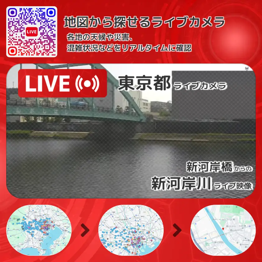 東京都 「新河岸川」ライブ映像(新河岸橋 設置カメラ) ライブカメラ 監視カメラ