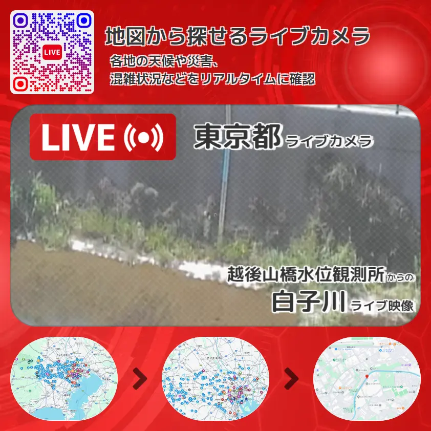 東京都 「白子川」ライブ映像(越後山橋水位観測所 設置カメラ) ライブカメラ 監視カメラ