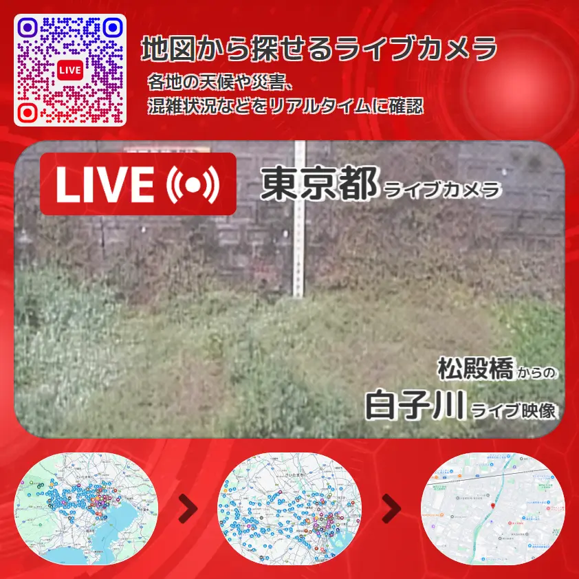 東京都 「白子川」ライブ映像(松殿橋 設置カメラ) ライブカメラ 監視カメラ